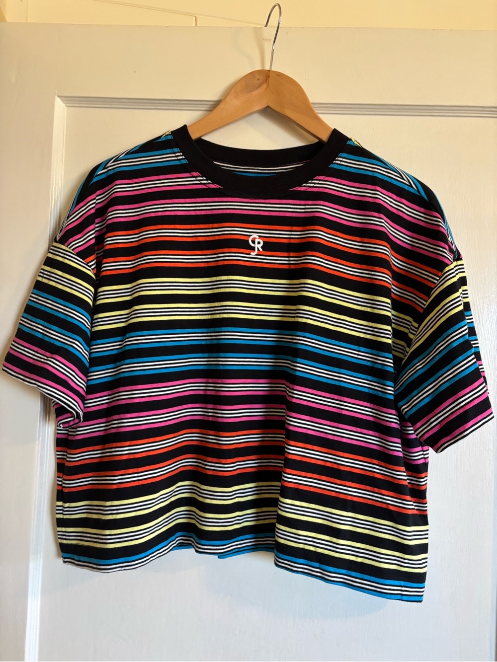 Christopher John Rodger’s cropped short sleeve striped tee